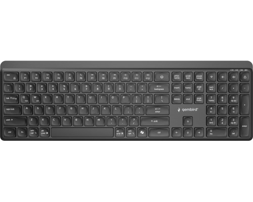 Gembird BBezprzewodowa klawiatura pro-biznesowa slim dual mode 24 GHz + BT układ US kolor czarny (KB-WPS-03)