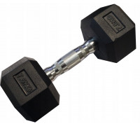 Kubisport Hantla jednoręczna sześciokątna gumowana ciężarek solidny 7,5kg (Kub_05-CB7/5HEX)