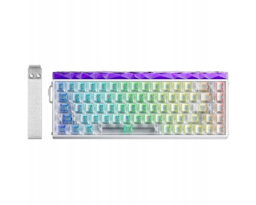 Aula Gasket HERO68 White Frosted Trenslucent Edge Lit Silver Magnetic Switch RGB (AUH68-WFTE-SM)