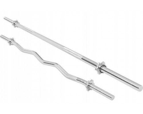 Gorilla Sports Gorilla Sports zestaw barbell barów Threadedch prosty 170cm EZ Curl 120cm