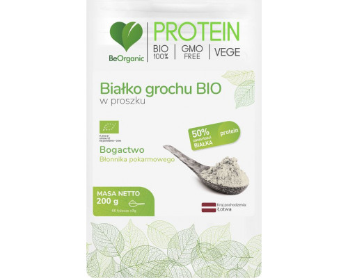 Beorganics Zirņu proteīns Bio 200G, šķiedrvielas