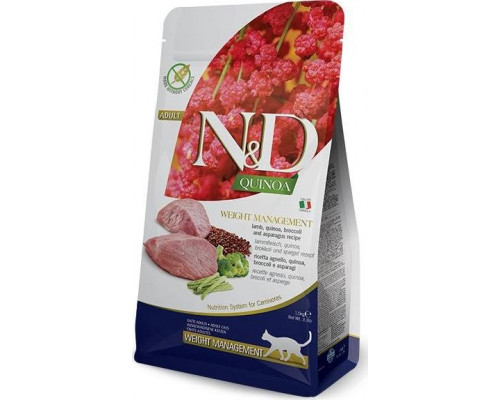 Farmina FARMINA N&D CAT QUINOA WEIGHT MANAGEMENT LAMB & BROCCOLI - Odchudzanie, z jagnięciną, quinoa, brokułami i szparagami 1,5kg