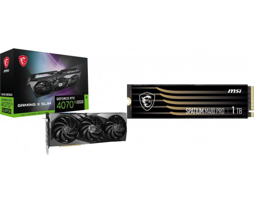 *RTX4070TiSuper MSI GeForce RTX 4070 Ti SUPER 16G GAMING X SLIM + Spatium M480 Pro 1TB M.2 2280 PCI-E x4 Gen4 NVMe