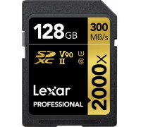 SD  Lexar Professional 2000x SDXC 128 GB Class 10 UHS-II/U3 V90 (LSD2000128G-BNNNG)