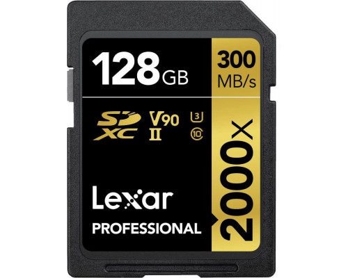 SD  Lexar Professional 2000x SDXC 128 GB Class 10 UHS-II/U3 V90 (LSD2000128G-BNNNG)