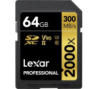 SD  Lexar Professional 2000x SDXC 64 GB Class 10 UHS-II/U3 V90 (LSD2000064G-BNNNG)