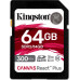 SD  Kingston Canvas React Plus SDXC 64 GB Class 10 UHS-II/U3 V90 (SDR2/64GB)