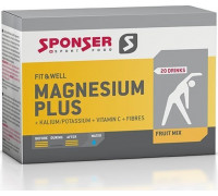 Sponser Magnijs SPONSER MAGNESIUM PLUS pulveris augļu mix (20 maisiņi x 6,5g)