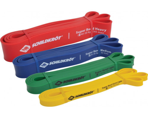 Schildkrot Powerband Super Band Premium dažādu pretestības līmeņu komplekts daudzkrāsains 4 gab.