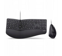 Perixx Perixx PERIDUO-505B, DE, wired USB ergonomic split keyboard and vertical mouse combo, black