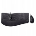 Perixx Perixx PERIDUO-505B, DE, wired USB ergonomic split keyboard and vertical mouse combo, black