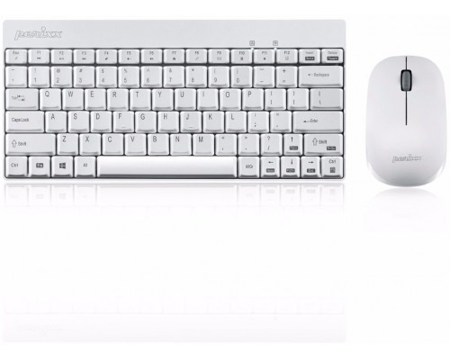 Perixx Perixx PERIDUO-712 DE W, mini keyboard and mouse set, cordless, white