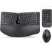 Perixx Perixx PERIDUO-606A DE, 3-in-1 keyboard and mouse set, wireless, ergon., black