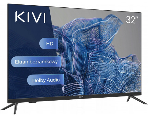 Kivi 32', HD, Nosmart, Black, 1366x768, 60 Hz, , 2x8W, 33 kWh/1000h ,HDMI ports 2, 24 months