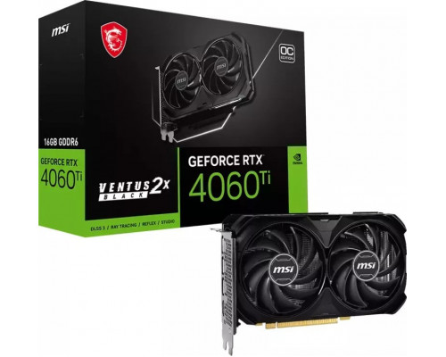 MSI GeForce RTX 4060 Ti Ventus 2X Black OC 16GB GDDR6