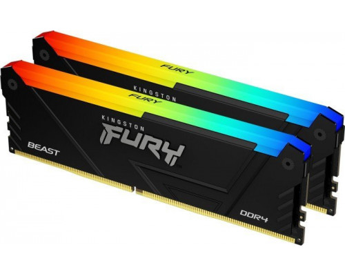 Kingston Fury Beast RGB, DDR4, 16 GB, 3600MHz, CL17 (KF436C17BB2AK2/16)