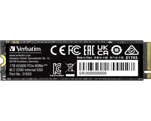 SSD 1TB SSD Verbatim Vi5000 1TB M.2 2280 PCI-E x4 Gen4 NVMe (31826)