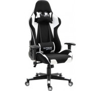 Zenga PlayMaker Gamingowy z Tkaniny, white/black, regulacja podłokietników i oparcia