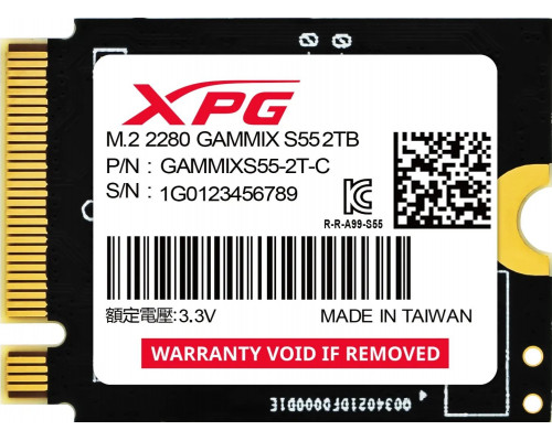 SSD 2TB SSD ADATA Gammix S55 2TB M.2 2230 PCI-E x4 Gen4 NVMe (SGAMMIXS55-2T-C)