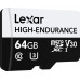 SD  Lexar High-Endurance MicroSDXC 64 GB Class 10 UHS-I/U3 V30 (LMSHGED064G-BCNNG)