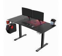 Gaming galds Ultradesk Level V2 RED Black 140 cmx68 cm Czerwona podkładka