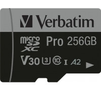 SD  Verbatim Pro MicroSDXC 256 GB Class 10 UHS-I/U3 A2 V30 (47045)
