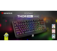 Genesis Genesis Thor 230 TKL Wireless czarna RGB Outemu Silent Lemon