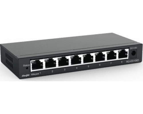 Switch Reyee  Switch | 8 portów 100Mbps | Metal  Desktop (RG-ES108D)