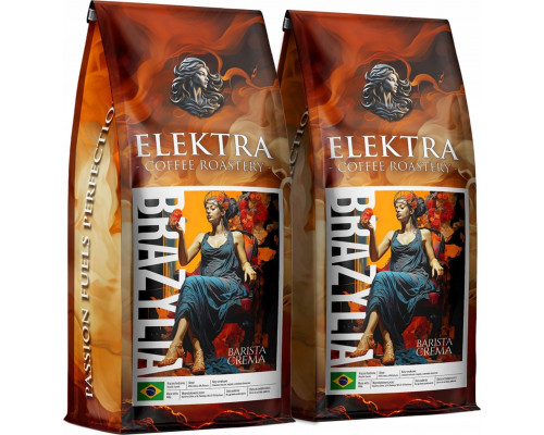 Blue Orca Coffee Kawa Ziarnista BRAZYLIA- CREMA - ŚWIEŻO PALONA 2x1kg -PALARNIA KAWY ELEKTRA