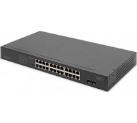 Switch Digitus Digitus 24-port   Gigabit, 19-calowy, niezarządzalny, 2 porty Uplink, SFP