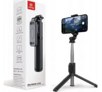 Selfie nūjiņa Crong SelfieGo Kompakta pašportreta nūjiņa Bluetooth tripods (20-101cm)