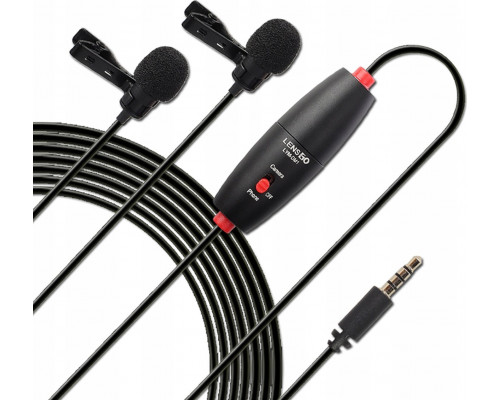 LensGo Podwójny 2x Dynamiczny Krawatowy Lavalier Mini Jack 3,5mm Lensgo / Lym-dm1 Podwójny