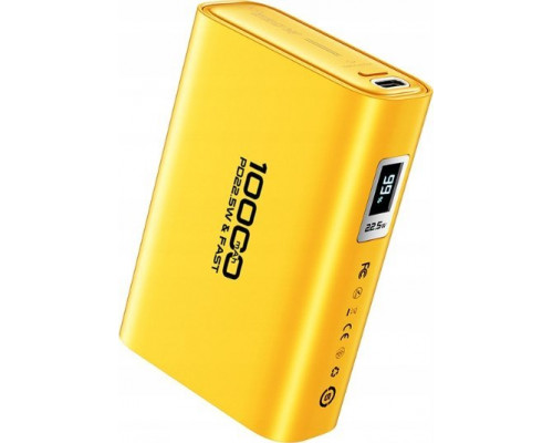 Wekome WEKOME WP-381 Tint Series - Power bank 10000 mAh Super Fast Charging USB-C PD 20W + USB-A QC3.0 22.5W (Yellow)