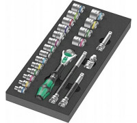 Wera Wera 9721 foam tray 8000 B Zyklop ratchet 3/8" set 1, 23 pieces, tool set (black/grey, ratchet and socket set, in foam tray for workshop trolley)