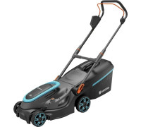 Gardena GARDENA Cordless Lawnmower PowerMax 37/36V P4A Ready-To-Use Set, 36V (2x18V) (black/grey, 2x Li-Ion battery 4.0Ah, POWER FOR ALL ALLIANCE)