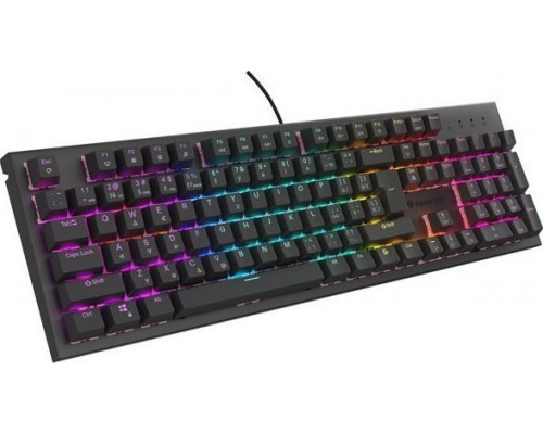 Genesis KLAWIATURA DLA GRACZY GENESIS THOR 303 CZ/SK PODŚWIETLENIE RGB MECHANICZNA SILENT SWITCH CZARNA HOT