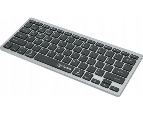 Manhattan MANHATTAN Ultra Slim Dual-Mode Kabellose Funktastatur Dt. QWERTZ-Layout Bluetooth 3.0 und 2.4 GHz USB anthrazit/schwarz
