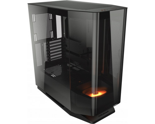 Komputer Cougar | FV270 Black | PC Case | Mid tower / Tempered, Curved Glass Perimeter / Quick Detachable Air Filters / Up to 9 Fans (1x120mm RGB Preinstalled) / Black