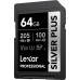SD  Lexar Professional Silver Plus SDXC 64 GB Class 10 UHS-I/U3 V30 (LSDSIPL064G-BNNNG)