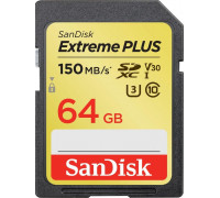 SD  SanDisk Extreme Plus SDXC 64 GB Class 10 UHS-I/U3 V30 (SDSDXW2-064G-GNCIN)