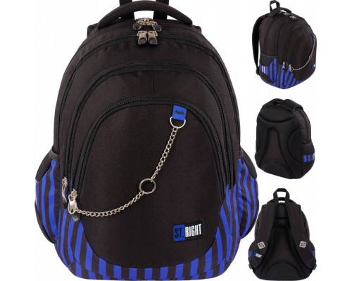 St. Majewski PLECAK 31X41X17 2ZAM 4KIESZ STRIGHT BLACK&BLUE