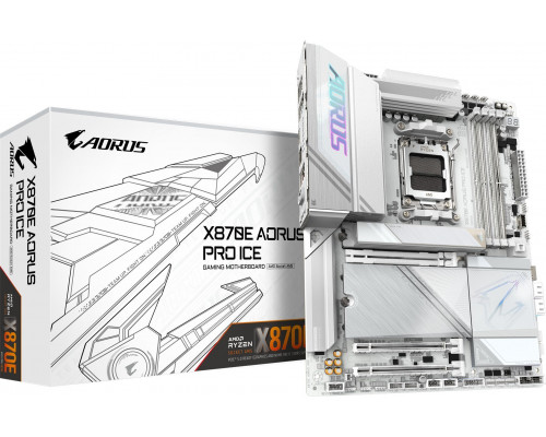 Gigabyte GIGABYTE MB Sc AM5 X870E AORUS PRO ICE, AMD X870, 4xDDR5, 2xHDMI, 2xThunderbolt, WiFi