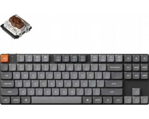 Keychron - K1 Max QMK/VIA Wireless Custom Mechanical Keyboard - Niskoprofilowa Bezprzewodowa Mechaniczna RGB Gateron Hot-Swap Brown