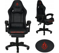 FOTEL GAMINGOWY OBROTOWY Black DAMING Z PODNKIEM KRZESO KUBEKOWY
