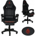 FOTEL GAMINGOWY OBROTOWY Black DAMING Z PODNKIEM KRZESO KUBEKOWY