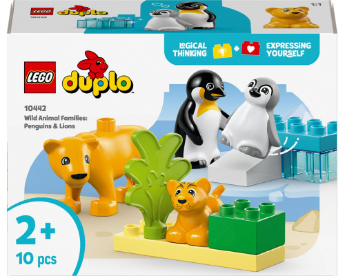 LEGO Duplo Rodziny dzikich zwierząt: pingwiny i lwy (10442)