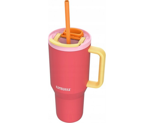 Thermal mug z teleskopową słomką Kambukka Rio Tumbler 950ml Pink Papaya