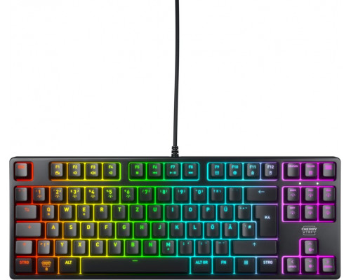 CHERRY XTRFY K4V2 - Tastatur - RGB - 80% - TKL - Hintergrundbeleuchtung - USB - QWERTZ - Deutsch - Tastenschalter: CHERRY MX2A Red - Schwarz