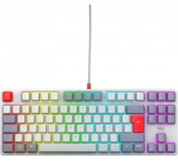 CHERRY XTRFY K4V2 - Retro Edition - Tastatur - RGB - 80% - TKL - Hintergrundbeleuchtung - USB - QWERTZ - Deutsch - Tastenschalter: CHERRY MX2A Red - Grau