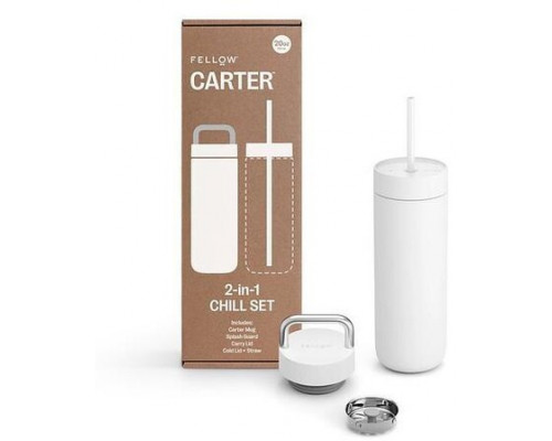 Fellow - Carter Chill Set 2 w 1 - Thermal mug + 2 nakrętki - White 591 ml